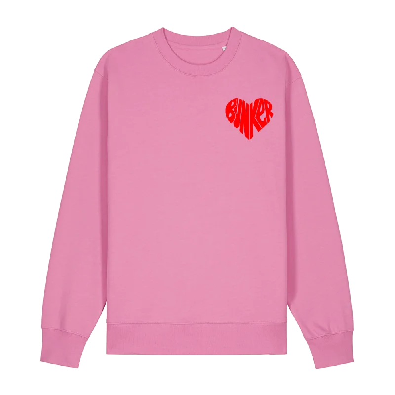 Bunker Woman Heart Sweatshirt Pink Hoodie with Gradient Ombre Colorful