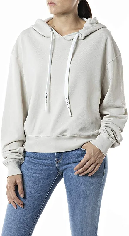 Replay W3548D Hoodie in organic cotton Hoodie with Rhinestones Sparkly Elegant