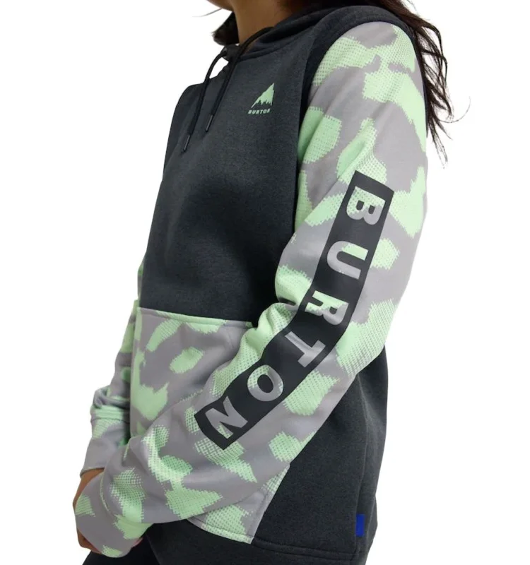 Burton Womens Oak Pull Over Hoodie Hoodie with Exposed Zipper Edgy Industrial