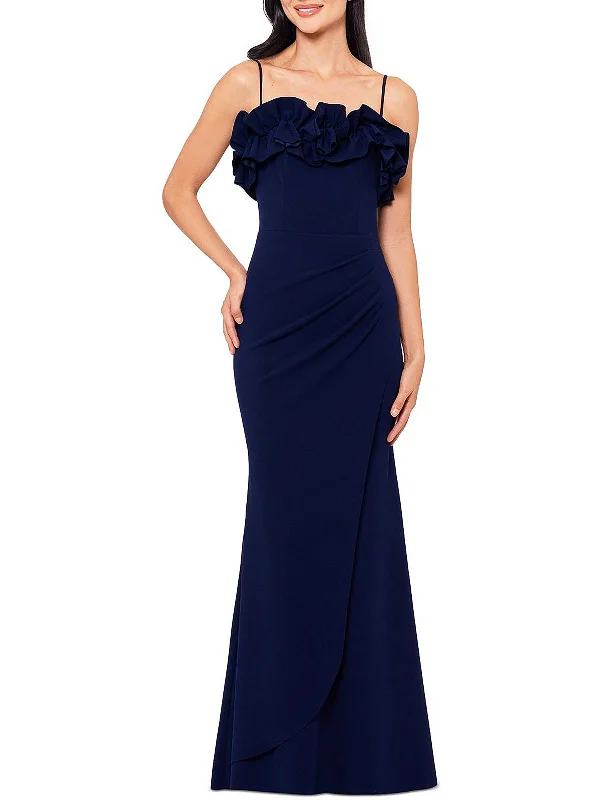 Womens Ruffled Sleeveless Evening Dress Tunics Top rated