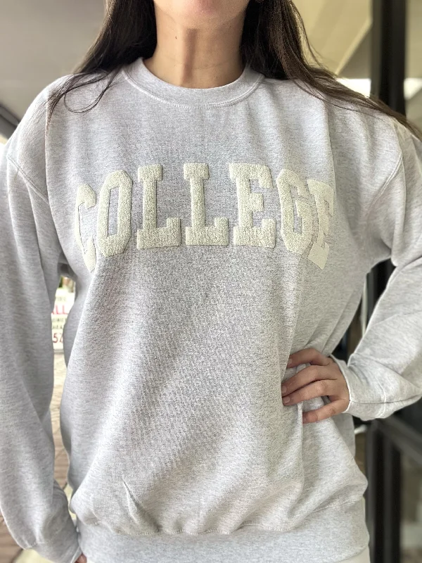College Puff Crew Sweatshirt Hoodie Sweatshirt Pullover