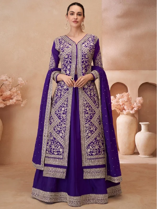Chinon Silk - Anarkali Dress Cowl Neckline Elegant