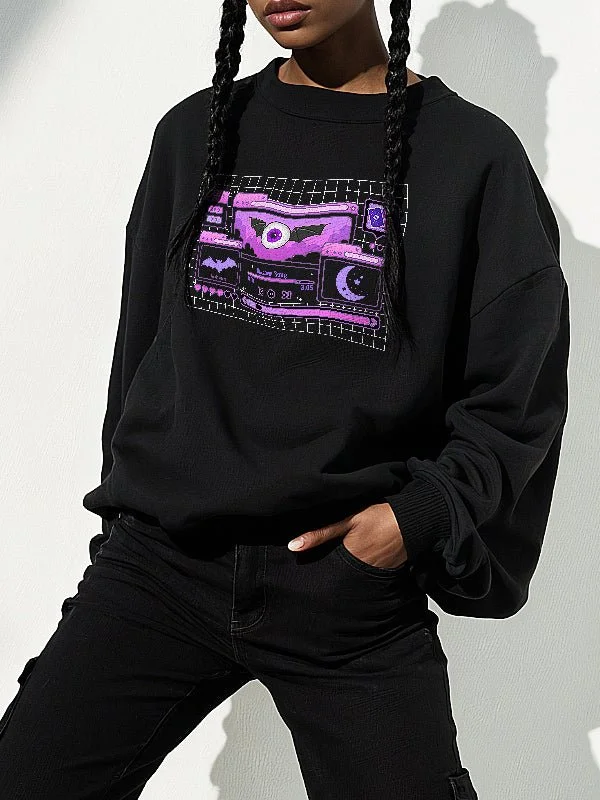 Pastel Goth Menu Screen Graphic Sweatshirt Hoodie Jacket Zipper Layering