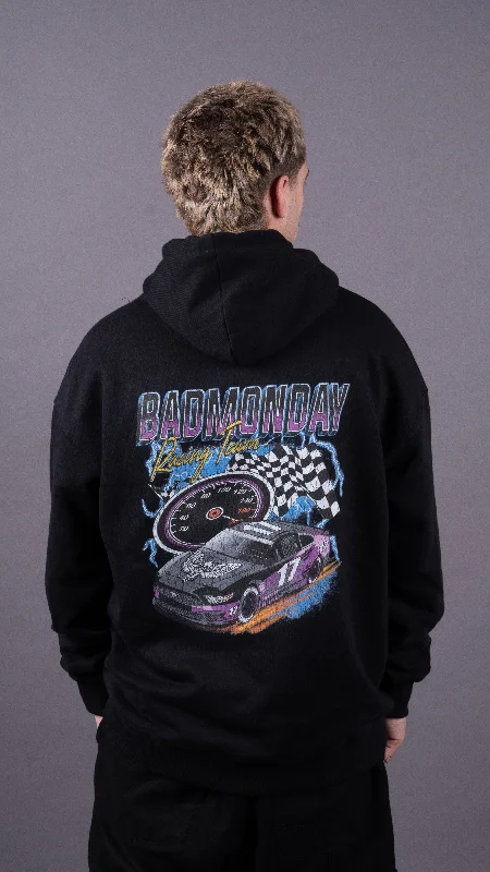 Speedway Hoodie Hoodie with Button Placket Classic Preppy