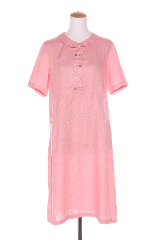 GRAE COVE (LN) Pink linen peterpan collar dress! 10 Tunics Business professional