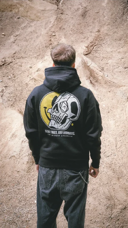 Oversized DB Smiley Hoodie Hoodie with Earth Tones Natural Calm