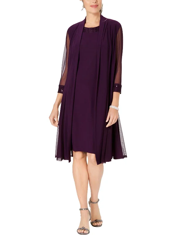 Womens 2 PC Embellished Two Piece Dress Tunics Occasion special
