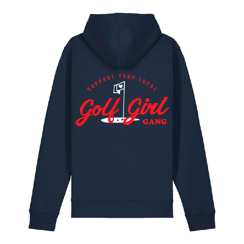Bunker Woman Girl Gang Hoodie Navy Hoodie with Camouflage Military Edgy