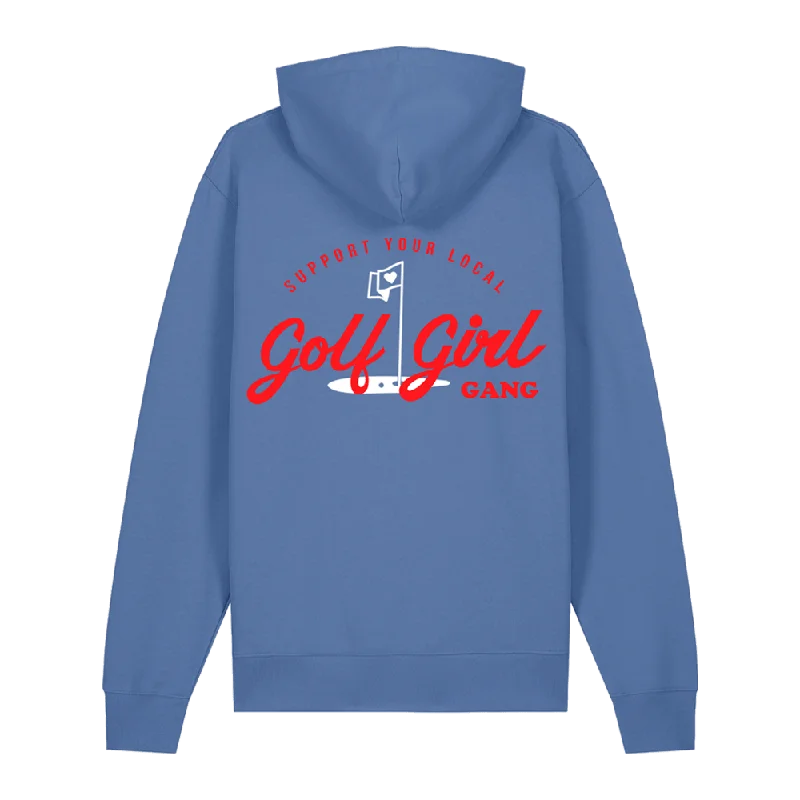 Bunker Woman Girl Gang Hoodie Blue Hoodie with Mesh Breathable Sporty