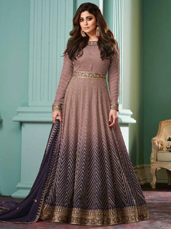Real Georgette - Anarkali Dress Square Neckline Feminine