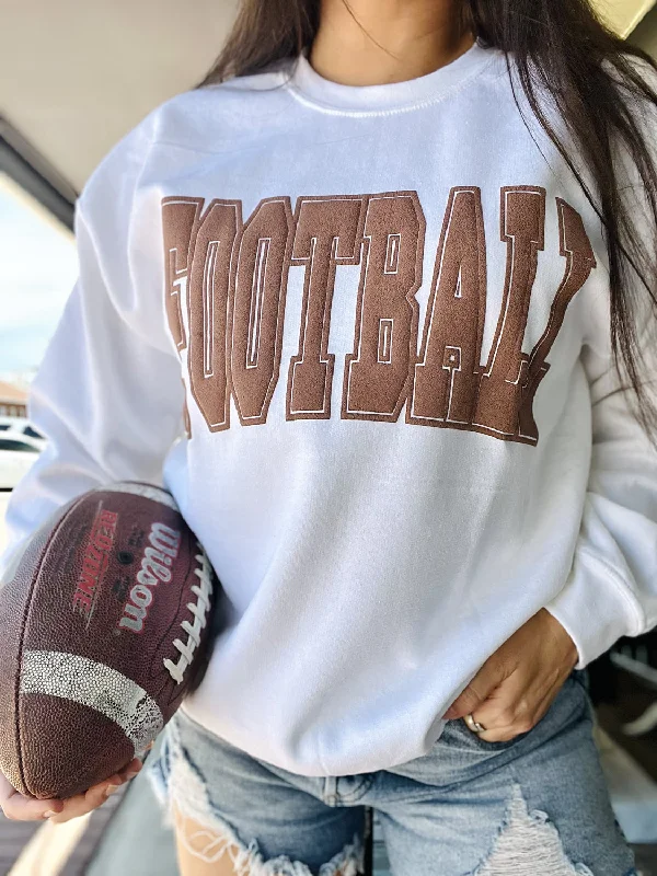 Puff Print Football Sweatshirt Graphic Hoodie Design Print