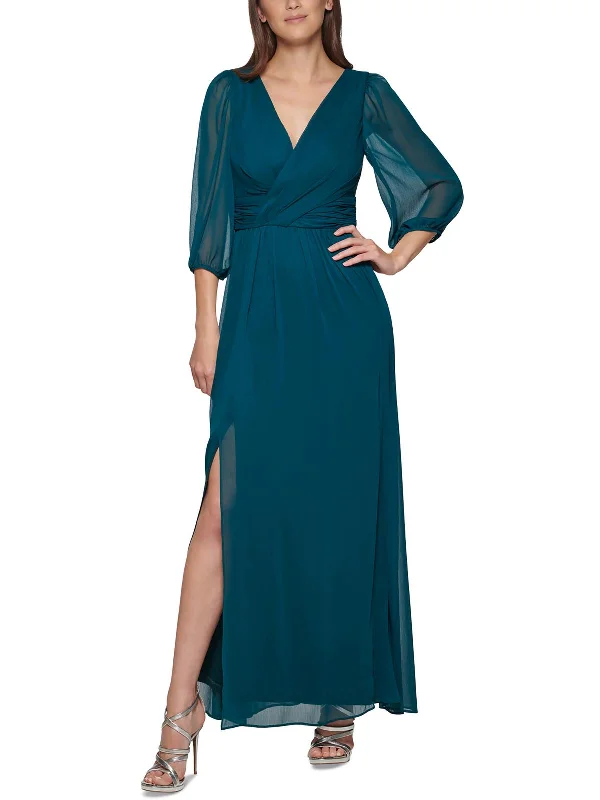 Womens Chiffon Long Evening Dress Tunics Business professional