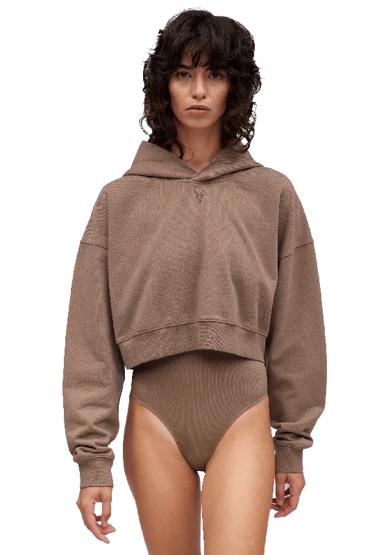 BOXY HOODIE - Tan Hoodie with Slim Fit Tailored Modern