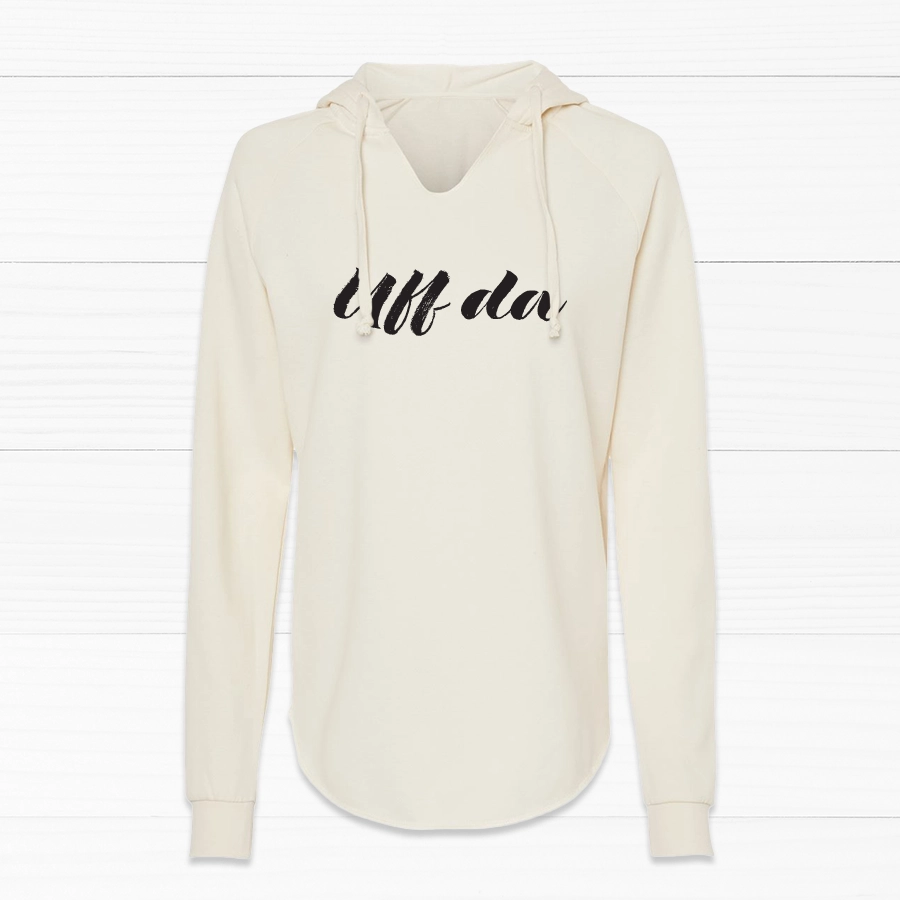 Uff Da Women's V-Neck Hoodie Hoodie with Front Slit Layering Stylish