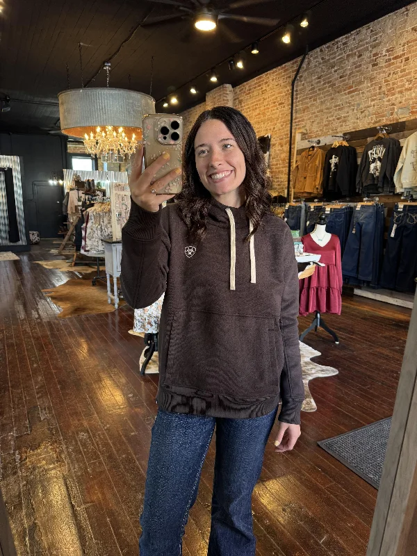 Ariat Rabere Hoodie [Mole/Brown] Hoodie with Cropped Fit Short Trendy