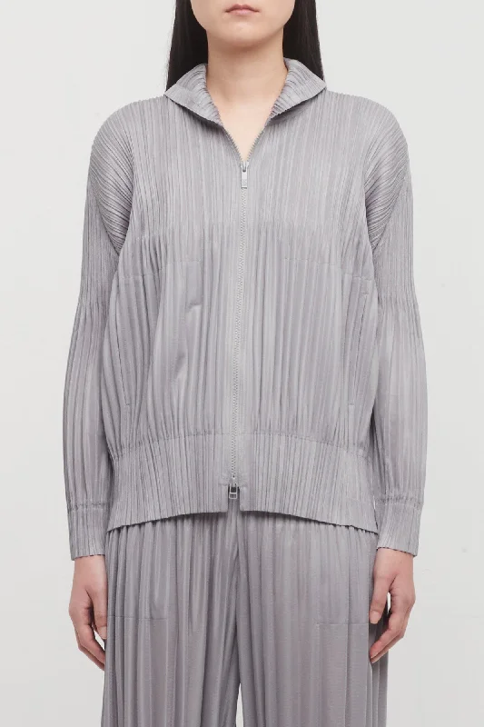 Pleats Please Issey Miyake Fluffy Basics Hoodie in Cool Grey Hoodie with Hidden Zipper Minimalist Clean Pleats Please Issey Miyake Fluffy Basics Hoodie in Cool Grey Hoodie with Hidden Zipper Minimalist Clean