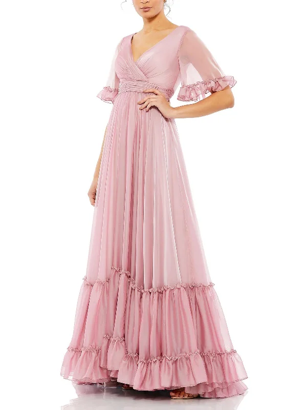 Womens Chiffon Formal Evening Dress Tunics Gym athletic