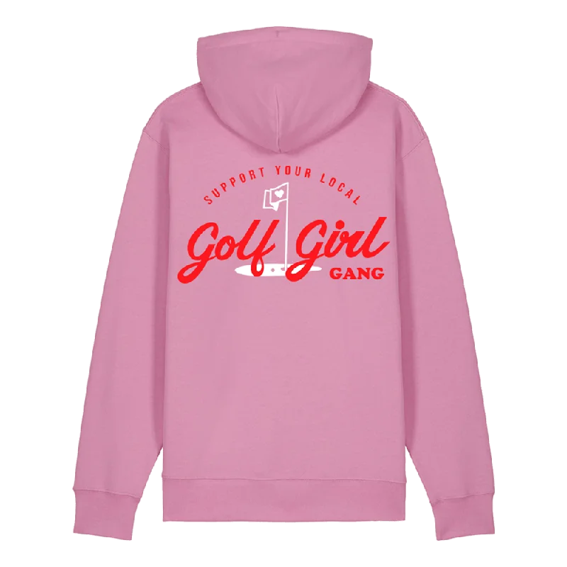 Bunker Woman Girl Gang Hoodie Pink Hoodie with Lace Feminine Delicate
