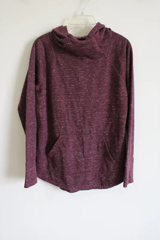 Athletic Works Burgundy Cowl Neck Sweatshirt | M Hoodie with Slim Fit Tailored Modern Athletic Works Burgundy Cowl Neck Sweatshirt | M Hoodie with Slim Fit Tailored Modern