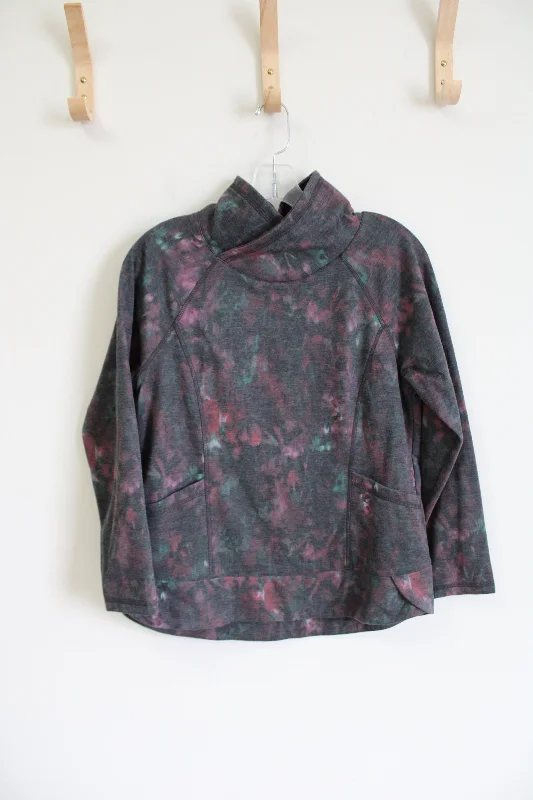 Christopher & Banks Gray Tie Dye Mock Neck Sweatshirt | S Petite Hoodie Sweatshirt Pullover Christopher & Banks Gray Tie Dye Mock Neck Sweatshirt | S Petite Hoodie Sweatshirt Pullover