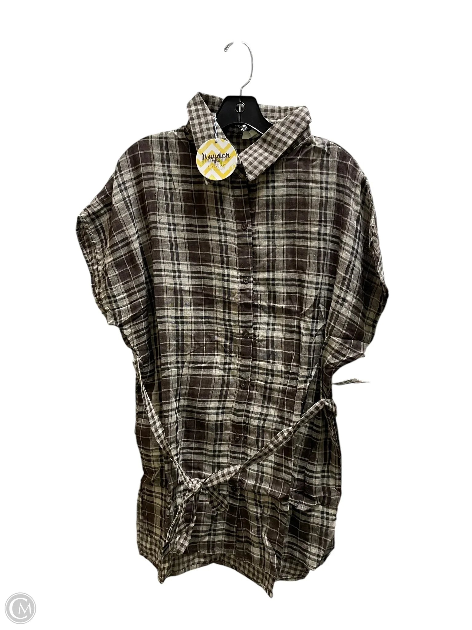 Dress Casual Short By Hayden La In Plaid Pattern, Size: Xl Tunics Chic fashionable