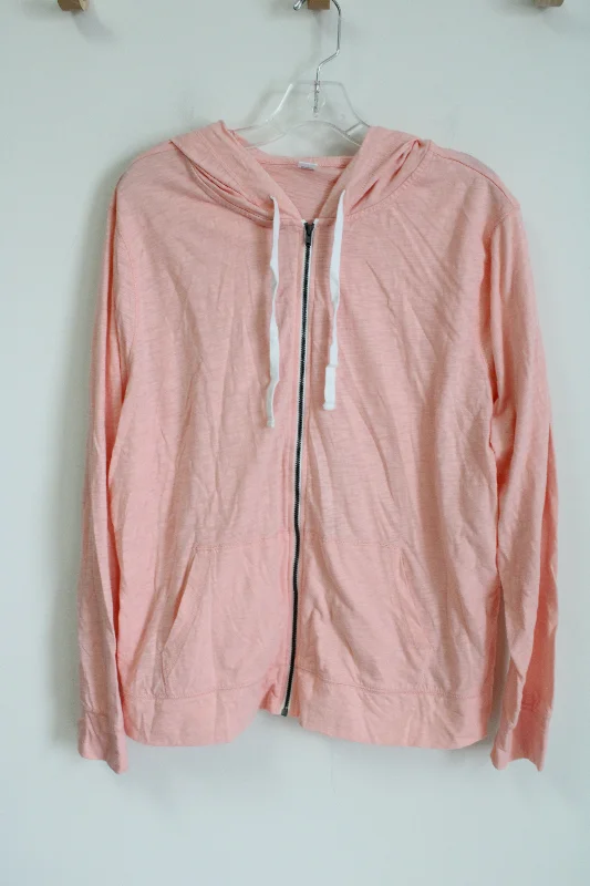 Old Navy Light Pink Zip Up Hoodie | XXL Hoodie with Ribbed Cuffs Snug Fit Comfort