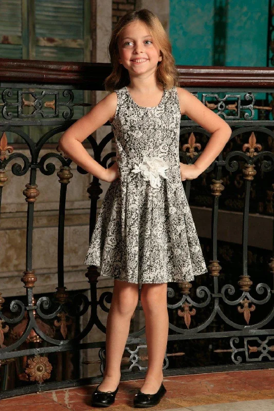 Black White Stretchy Sleeveless Skater Fit & Flare Party Dress - Girls Tunics Office stylish Black White Stretchy Sleeveless Skater Fit & Flare Party Dress - Girls Tunics Office stylish