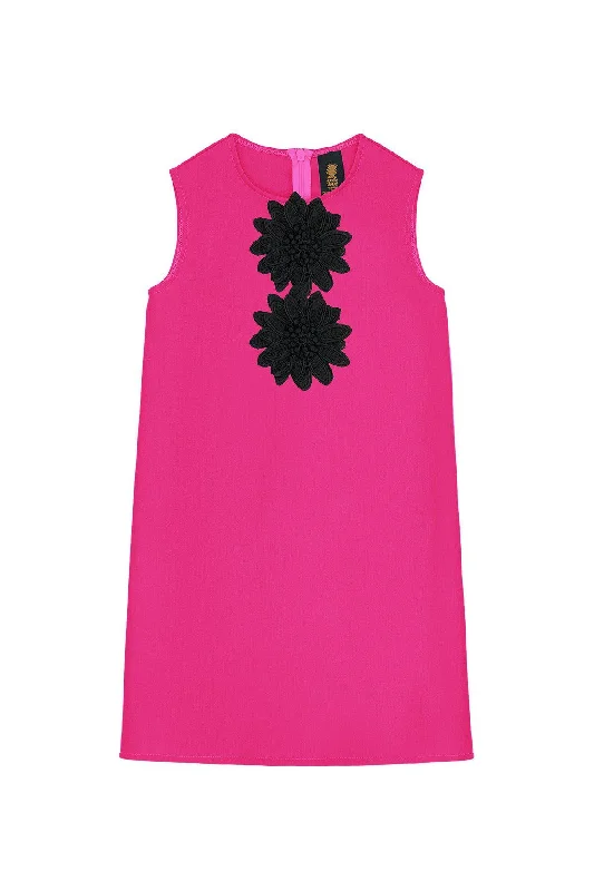Hot Pink Fuchsia Cute A-line Shift Party Dress - Girls Tunics Canvas sturdy