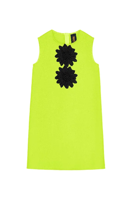 Neon Yellow A-line Shift Trapeze Party Dress - Girls Tunics Travel practical