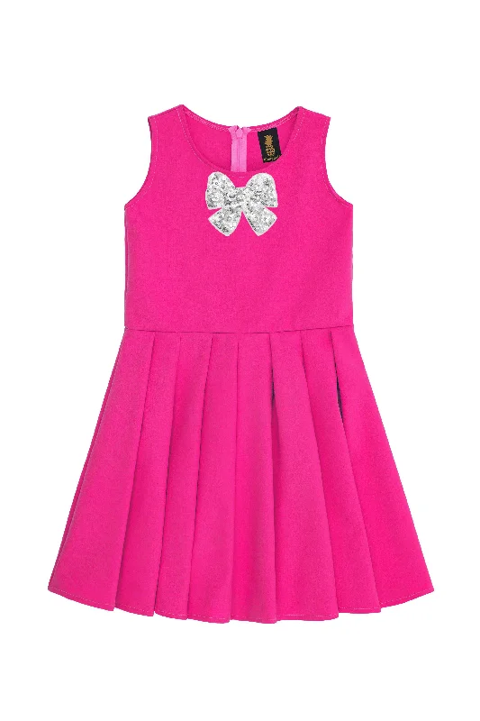 Hot Pink Fuchsia Fancy Fit & Flare Skater Christmas Party Dress - Girls Tunics Denim casual Hot Pink Fuchsia Fancy Fit & Flare Skater Christmas Party Dress - Girls Tunics Denim casual