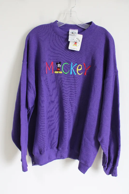 NEW Vintage Mickey & Co. Mickey Mouse Embroidered Purple Sweatshirt | XL Hoodie Jacket Zipper Layering NEW Vintage Mickey & Co. Mickey Mouse Embroidered Purple Sweatshirt | XL Hoodie Jacket Zipper Layering