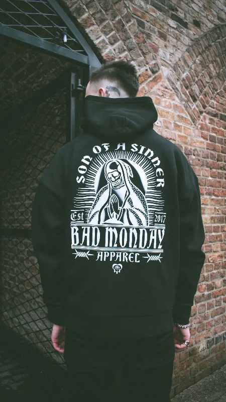Oversized Son Of A Sinner Hoodie Hoodie with Hem Embroidery Detailed Premium