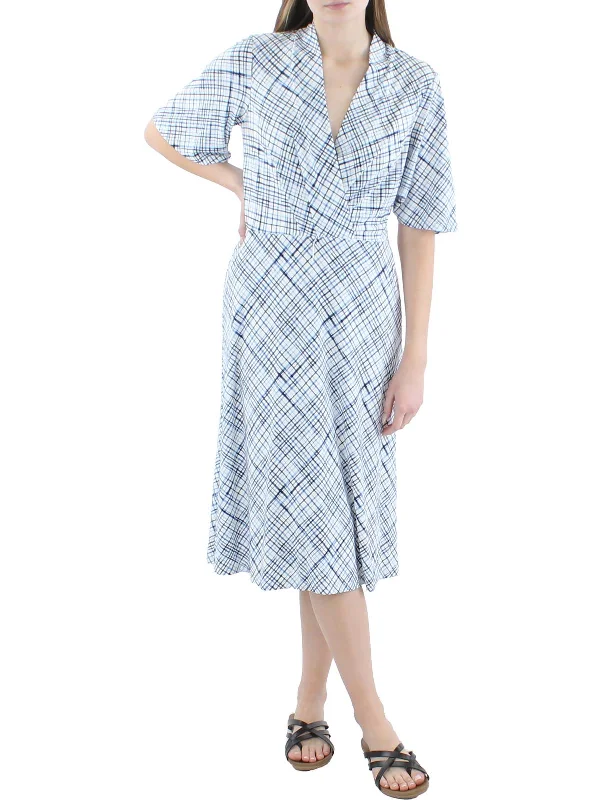 Womens Printed Midi Wear to Work Dress Tunics Luxurious high-end