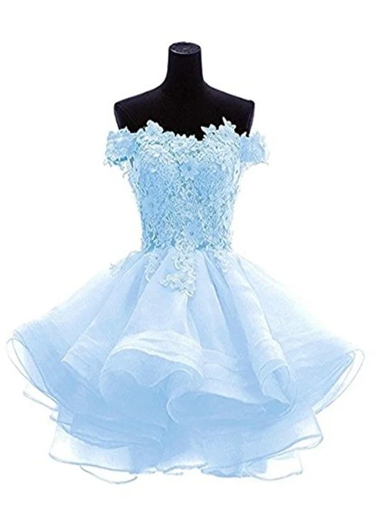 Light Blue Knee Length Homecoming Dress, Cute Short Prom Dress, Party Dress Tunics Top Casual Light Blue Knee Length Homecoming Dress, Cute Short Prom Dress, Party Dress Tunics Top Casual