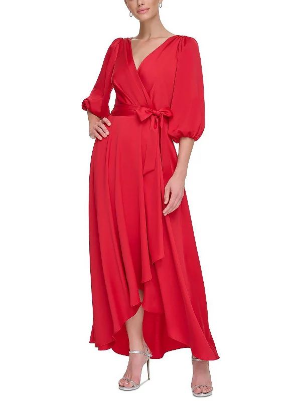 Womens Faux Wrap Maxi Evening Dress Tunics Chinos classic