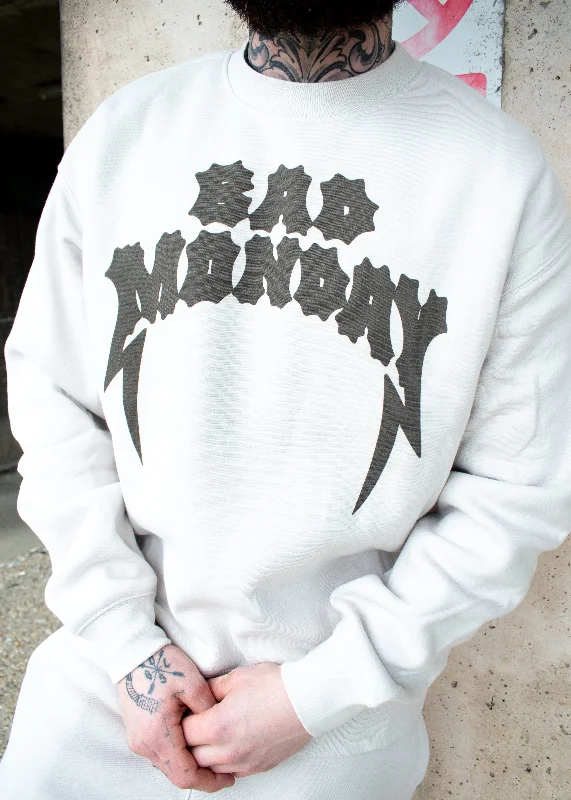 Relaxed Fit Logo Sweatshirt Bone Hoodie with Tied Waist Feminine Flattering