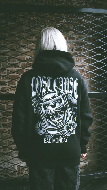 Oversized Lost Cause Hoodie Hoodie with Hem Detail Decorative Unique