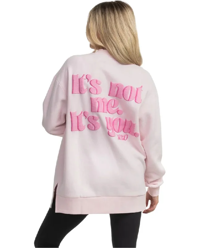 Southern Shirt - Happy Thoughts It's Not Me Puff Print Sweatshirt Hoodie with Hem Detail Decorative Unique Southern Shirt - Happy Thoughts It's Not Me Puff Print Sweatshirt Hoodie with Hem Detail Decorative Unique