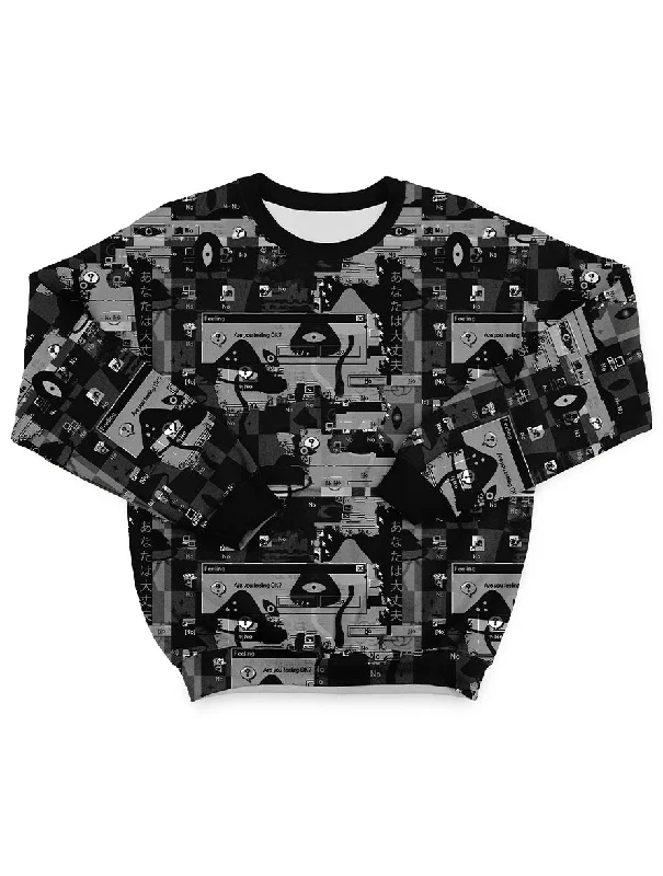 Weirdcore Hacked Virus Mushroom Sweatshirt Hoodie with Elastic Cuffs Stretchable Comfortable