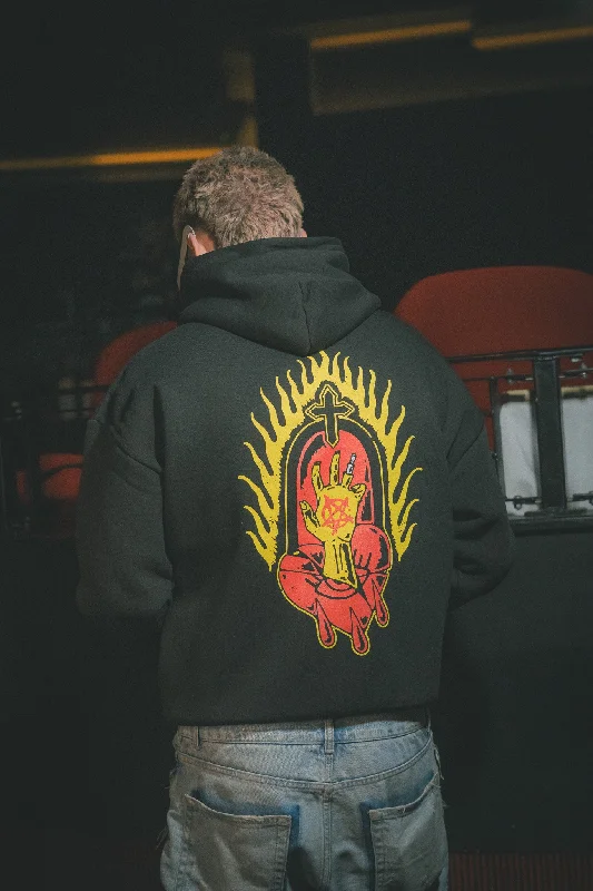 Oversized Zombie Hand Hoodie / Back Print Hoodie with Lace Feminine Delicate