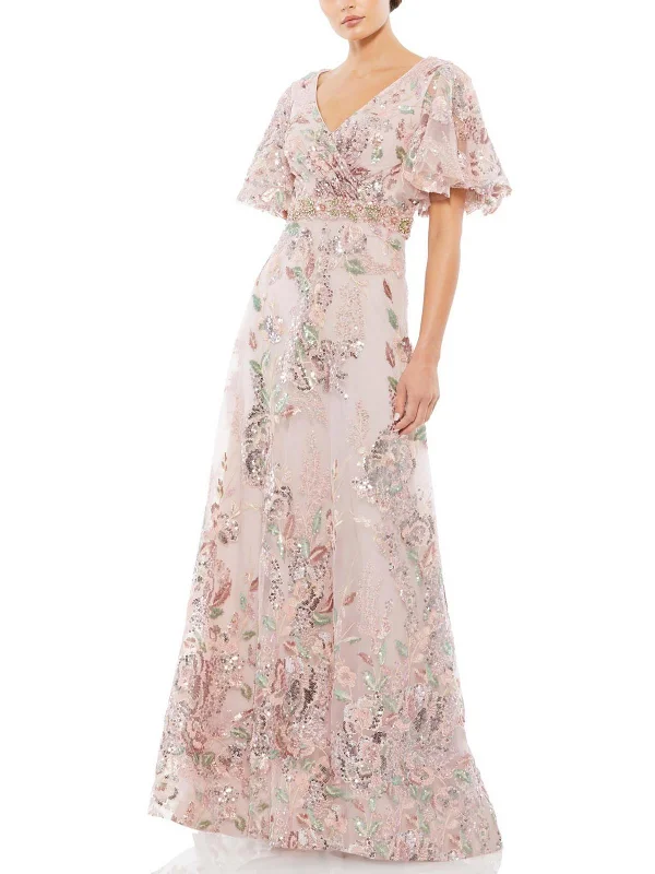 Womens Embellished Metallic Evening Dress Tunics Plaid country