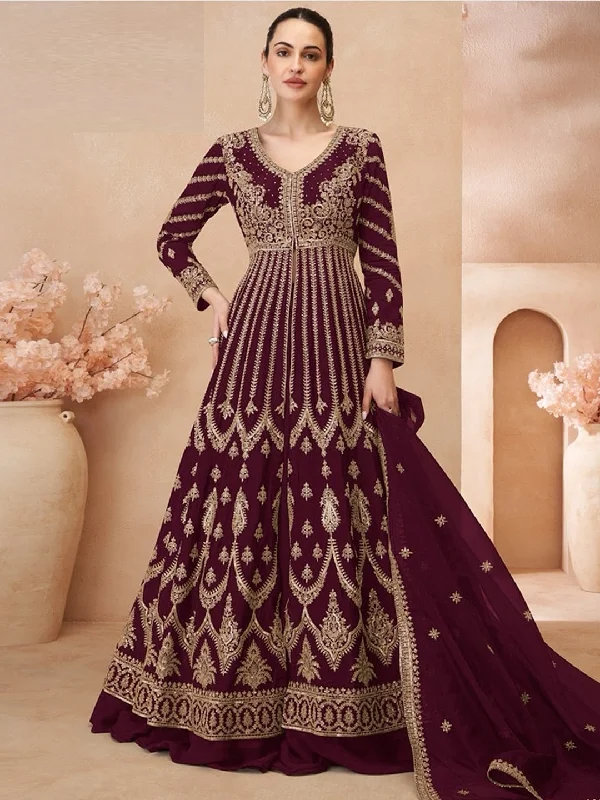 Chinon Silk- Anarkali Dress Tunics Evening elegant