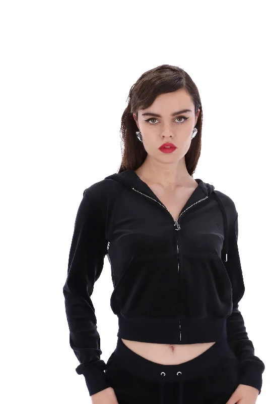 Juicy Couture Velour Robertson Hoodie Hoodie with Color Block Contrast Stylish