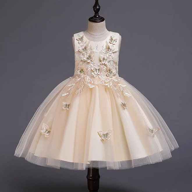 Girl Formal Princess Dresses Baby Girl Summer Cute Butterflies Fluffy Birthday Ball Gowns Prom Dresses Tunics Leisure comfortable