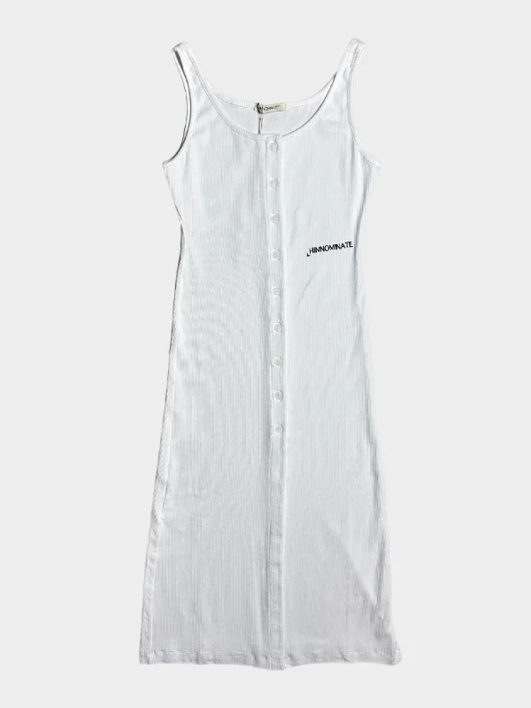 Long Ribbed Dress Crew Neckline Casual