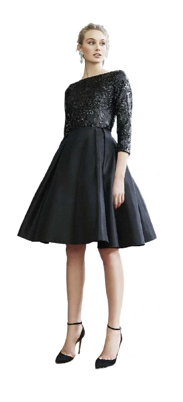 3/4 Sleeve Party Dress Peplum Ruffle Cocktail