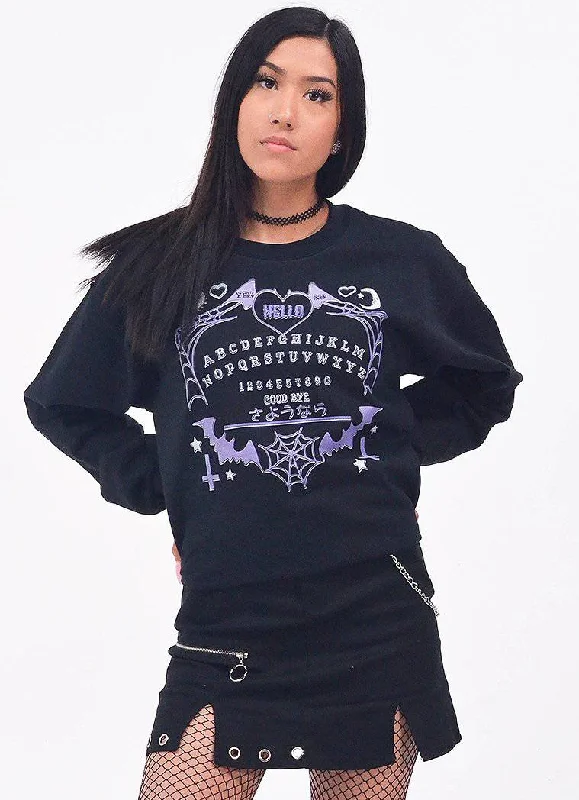 Ouija Pastel Goth Sweatshirt Hoodie with Raglan Sleeves Sporty Comfortable