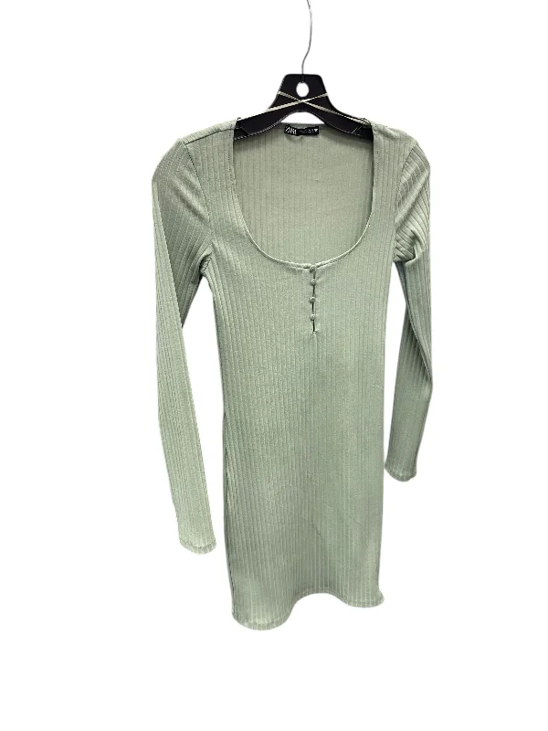 Dress Casual Short By Zara In Green, Size: S Tunics Evening elegant