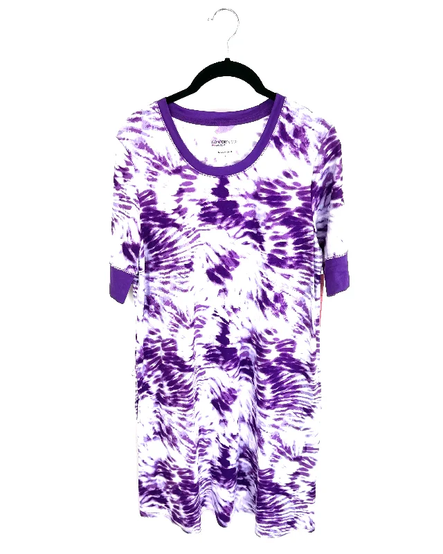 Purple Tie Dye Sleep Dress - Size Small Tunics Fashionable trendy