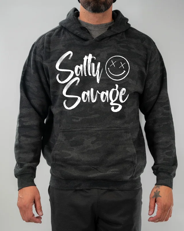 Salty Savage Unisex "Signature" Hoodie Hoodie with Turtle Neck Cozy Winter